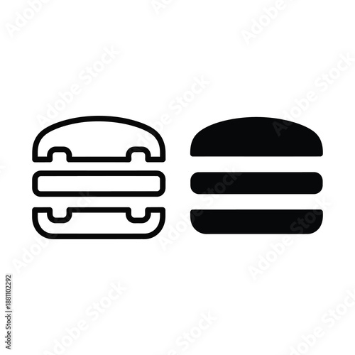 Stacked Hamburger Icons in Black and White