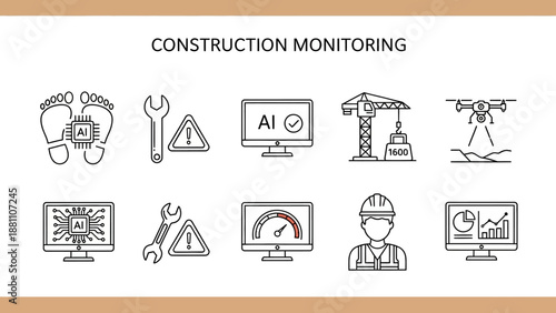 Construction site monitoring with technology and machinery in action