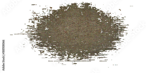 An isolated closeup of a heap of organic black tea leaves and dry brown spice ground with black and white sugar on a white background