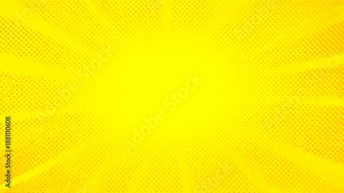 Abstract yellow burst design with dotted texture and radial lines