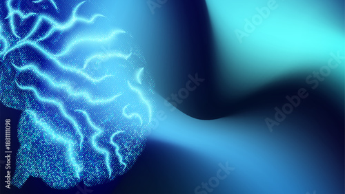 Abstract Digital Brain Close-up Vector Illustration
