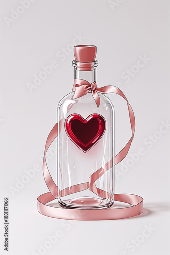 Heart in Bottle art coloring page