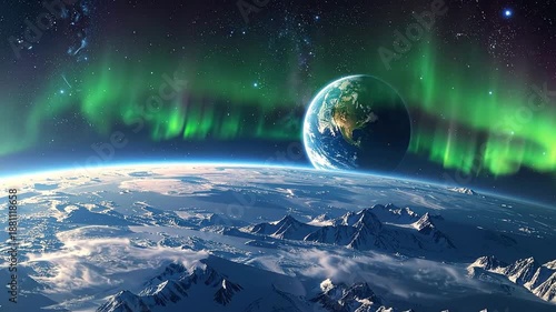 Wallpaper Mural Spectacular aurora borealis illuminates the Earth's atmosphere, creating a breathtaking cosmic display. Torontodigital.ca