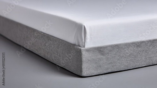 Comfortable new mattress with a white fitted sheet on a modern bed base, providing soft, clean bedding for a good night's sleep and relaxation in a cozy bedroom