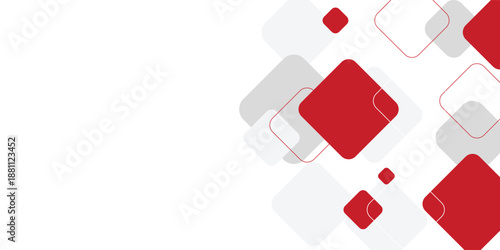 white background with abstract red grey square decoration. vector illustration for modern presentation background, brochure design, business card background, website slider, landing page.eps.10.