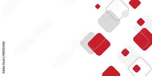 white background with abstract red grey square decoration. vector illustration for modern presentation background, brochure design, business card background, website slider, landing page.eps.10.