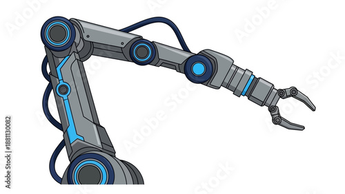 Advanced robotic arm with articulated claw and industrial design