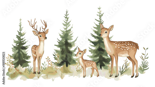 Black Forest. Black Forest watercolor vector illustration