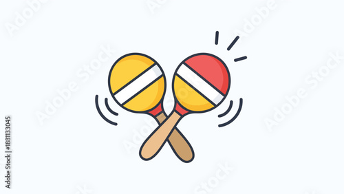 Colorful Maracas Musical Instrument Illustration.