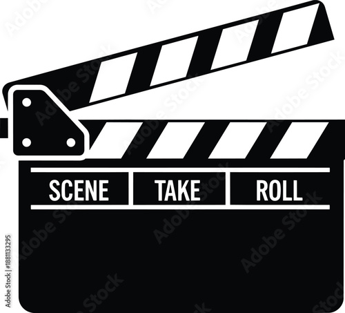 Film Clapperboard with Scene Take Roll.