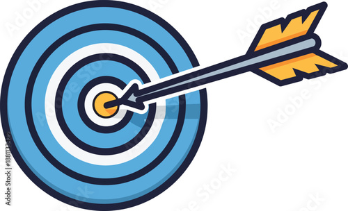 Target with Arrow Hitting the Bullseye.