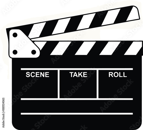 Film Clapperboard with Scene Take Roll.