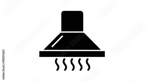 Vector illustration of a kitchen range hood icon extracting fumes, smoke, or steam in a clean design