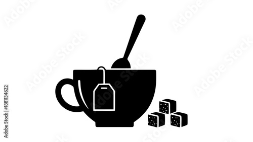 Vector illustration of hot tea elements icon design, on transparent background
