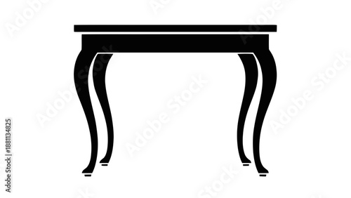 Vector illustration of, on transparent background, a classic elegant console table design element
