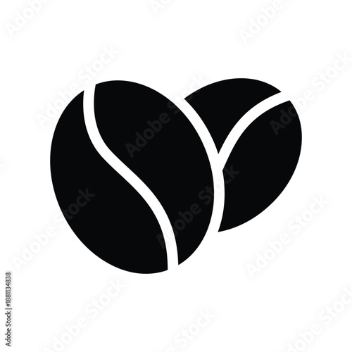 coffee bean solid icon vector design good for web or mobile app