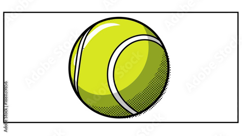 Colorful pop art tennis ball with halftone pattern