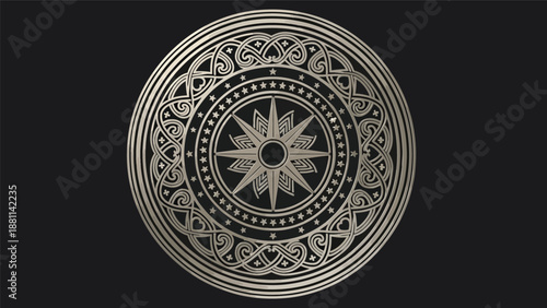 Intricately Designed Silver Metallic Circular Object.