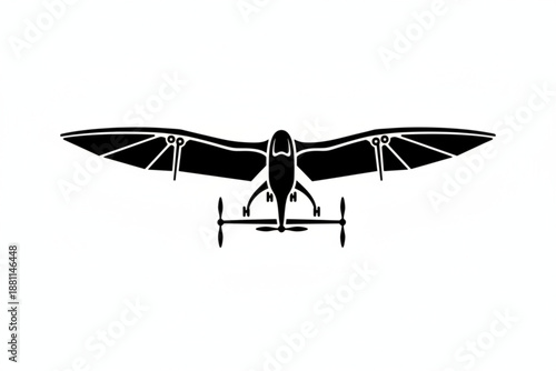 Flight of Imagination: A sleek, silhouette image captures a unique aircraft design, its wings spread wide in a gesture of freedom and technological innovation.