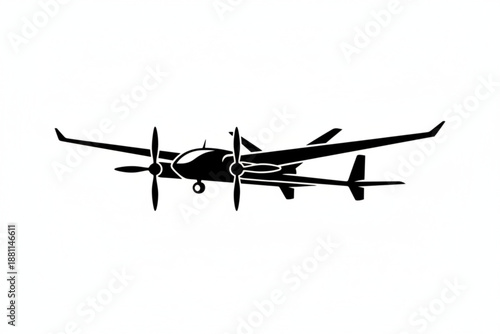 Aircraft Silhouette in Flight: A sleek, dynamic silhouette of an aircraft soars against the clear sky, representing freedom and technological prowess.