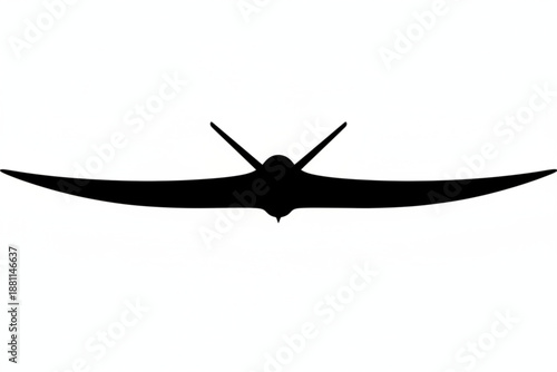Silhouette of Futuristic Aircraft: A sleek, modern aircraft design, silhouetted against a plain backdrop, embodying the spirit of innovation and advanced technology. 