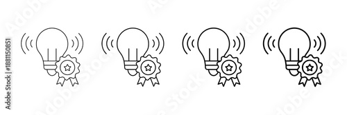 Brand Awareness Icons Vector Set In Different Stroke Line Style