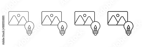 Creative Illustration Icons Vector Set In Different Stroke Line Style