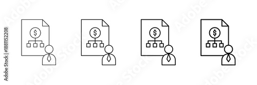 Shareholder Rights Icons Vector Set In Different Stroke Line Style