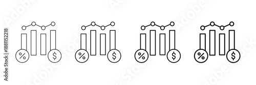Dividend Payout Icons Vector Set In Different Stroke Line Style