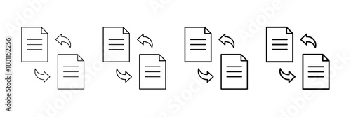 Share Transfer Icons Vector Set In Different Stroke Line Style