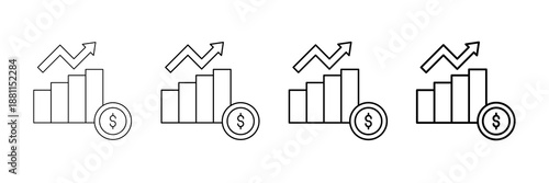 Stock Growth Icons Vector Set In Different Stroke Line Style