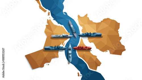 Map illustration of bangkok city and surrounding area with waterways