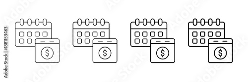 Subscription Plan Icons Vector Set In Different Stroke Line Style