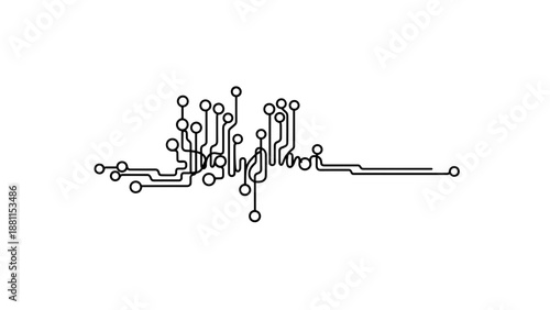 Abstract digital circuit design with interconnected lines and nodes