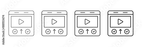 Ad Placement Icons Vector Set In Different Stroke Line Style