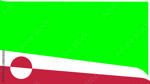 Vibrant, modern Greenland flag-inspired graphic featuring a bold diagonal white band, a bright green field, and a red base with a circular element. Ideal for branding, backgrounds, and poster art.