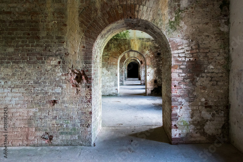 Wallpaper Mural Old brick barracks with arches in the fifth fort of the Brest Fortress, Belarus Torontodigital.ca