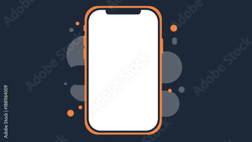 Modern smartphone with blank screen for app showcase or digital content display