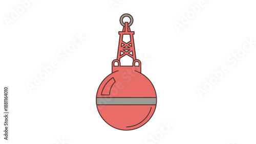 Nautical Red Buoy Illustration Essential Maritime Navigation and Safety Marker for Waterways