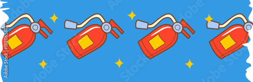 washi tape sprinkle pattern firefighter theme