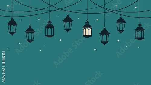Ramadhan Lanterns Hanging Decoration Illustration View