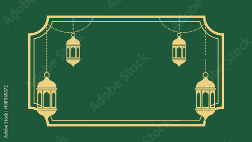 Ramadhan Lanterns Hanging Ornaments Islamic Celebration Decorative Frame