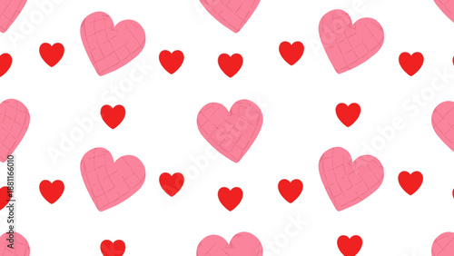 Valentine's Day heart shapes pattern background.