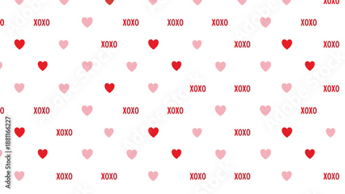 Valentine's Day hearts pattern with XOXO.