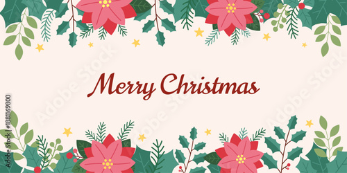 Poinsettia winter background