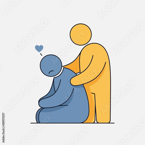 Helping Hand: Person Comforting Another in Distress