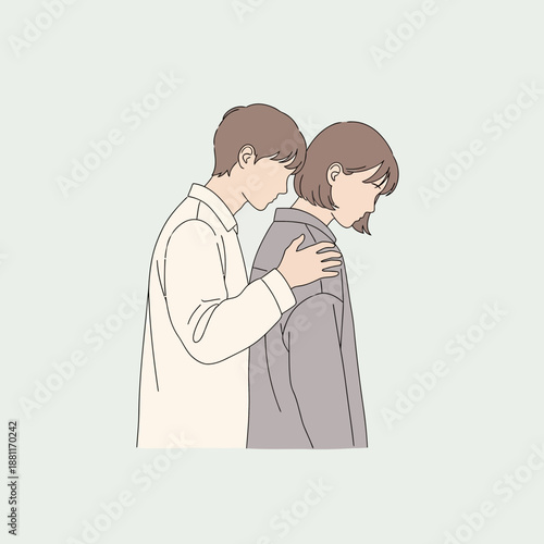 Man comforting woman, empathy, support, care, friendship, togetherness