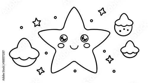 Zodiac sign Gemini constellation coloring page for kids, astronomy line art vector.