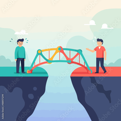 Bridging Gap Between Two People, Connection, Problem Solving, Support