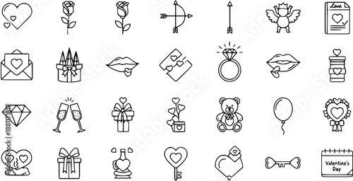 Valentine's Day Love Icons  Symbols - Romantic Collection